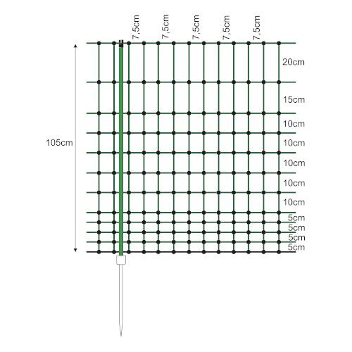 Filet de clôture pour volaille 50 m, h 105 cm, horizont - Ukal