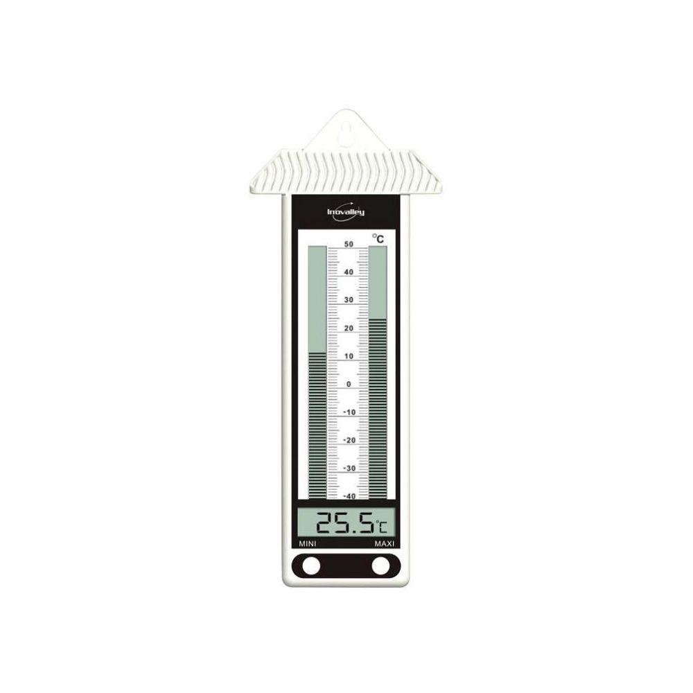 Thermomètre analogique en plastique blanc