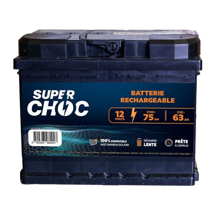 SUPERCHOC 12V 75Ah rechargeable battery