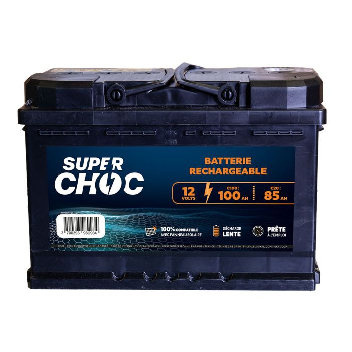 SUPERCHOC 12V 100Ah rechargeable battery 