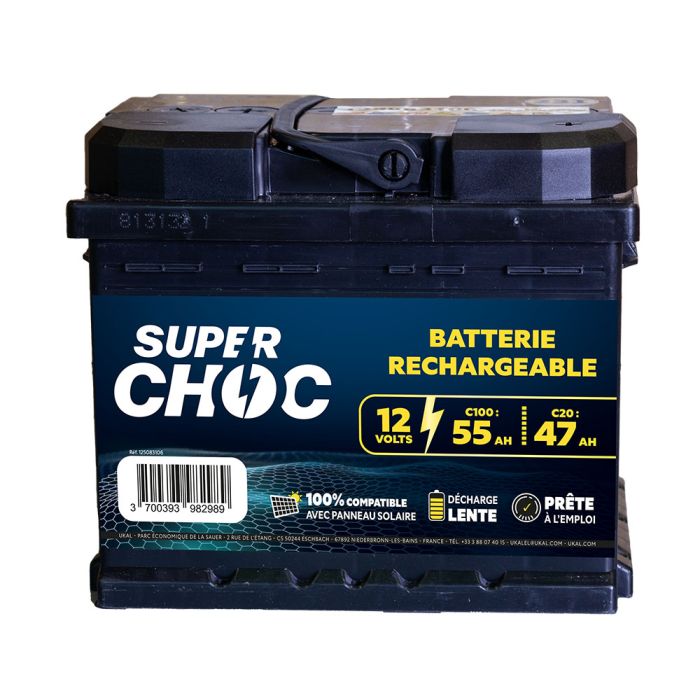 Batterie rechargeable 12V 55Ah SUPERCHOC